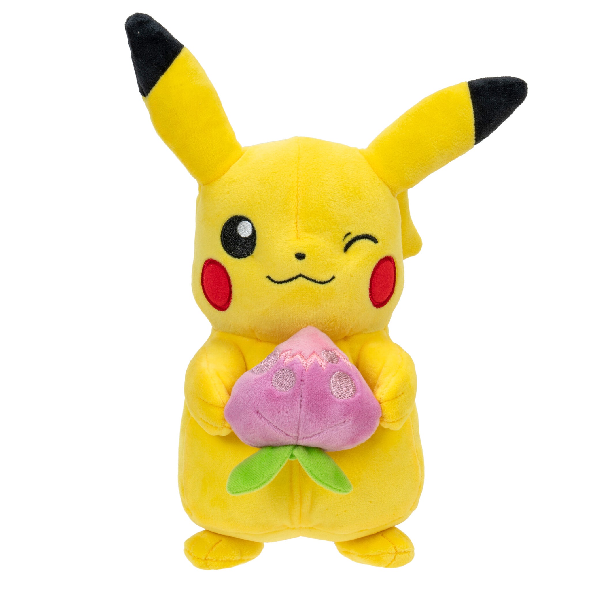 Pokemon Pikachu with Pecha Berry Spring Plush – Animal Kingdoms Toy Store