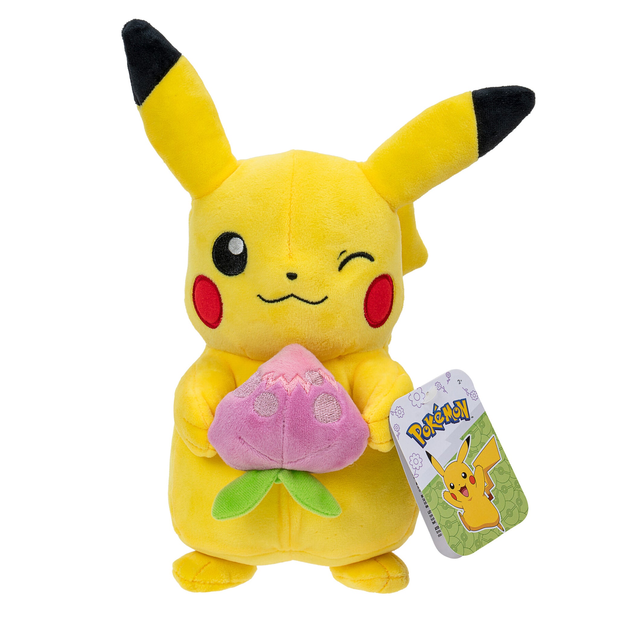 Pokemon Pikachu with Pecha Berry Spring Plush – Animal Kingdoms Toy Store