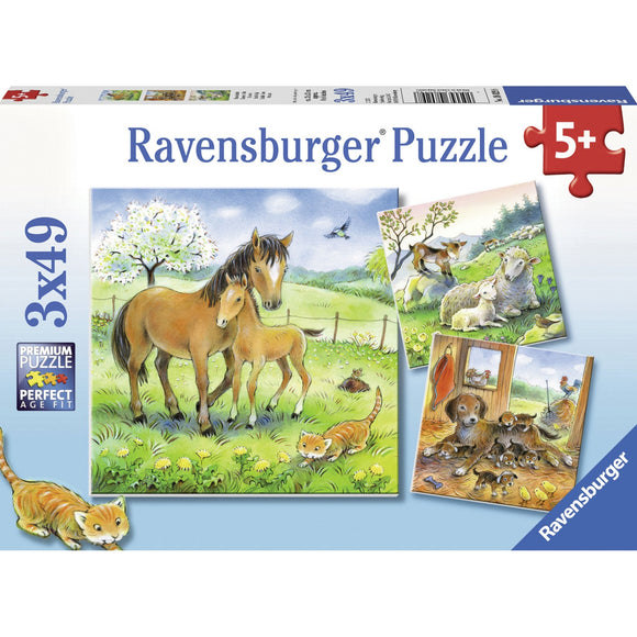Ravensburger Cuddle Time Puzzle 3x49pc-RB08029-8-Animal Kingdoms Toy Store