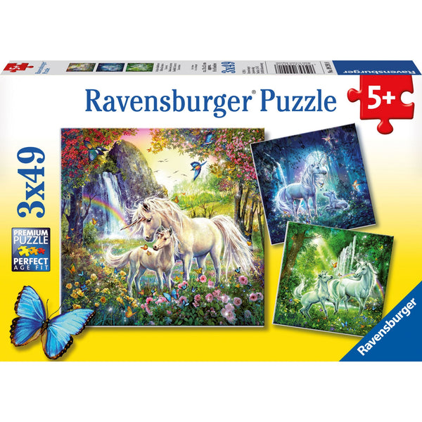 Ravensburger Beautiful Unicorns Puzzle 3x49pc-RB09291-8-Animal Kingdoms Toy Store