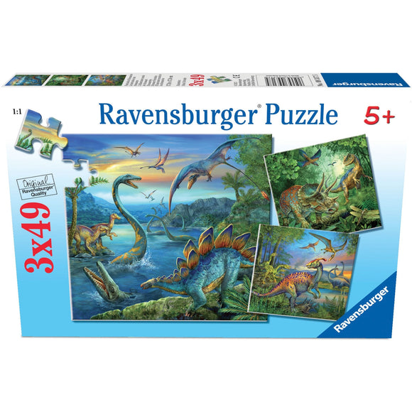 Ravensburger Dinosaur Fascination Puzzle 3x49pc-RB09317-5-Animal Kingdoms Toy Store