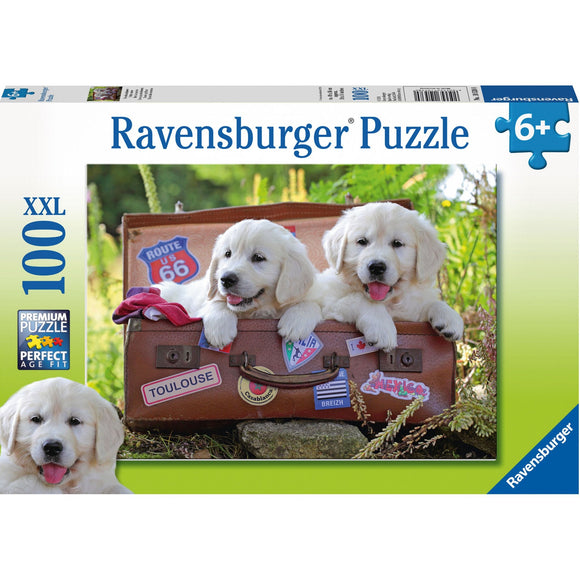Ravensburger Travelling Puppies Puzzle 100pc-RB10538-0-Animal Kingdoms Toy Store