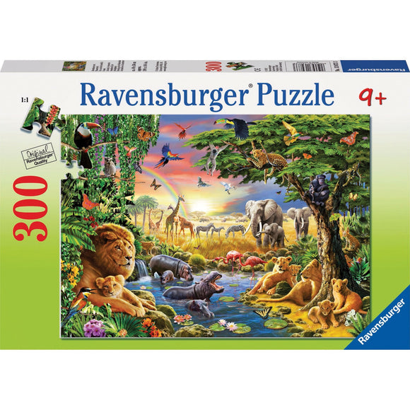 Ravensburger At the Watering Hole Puzzle 300pc-RB13073-3-Animal Kingdoms Toy Store