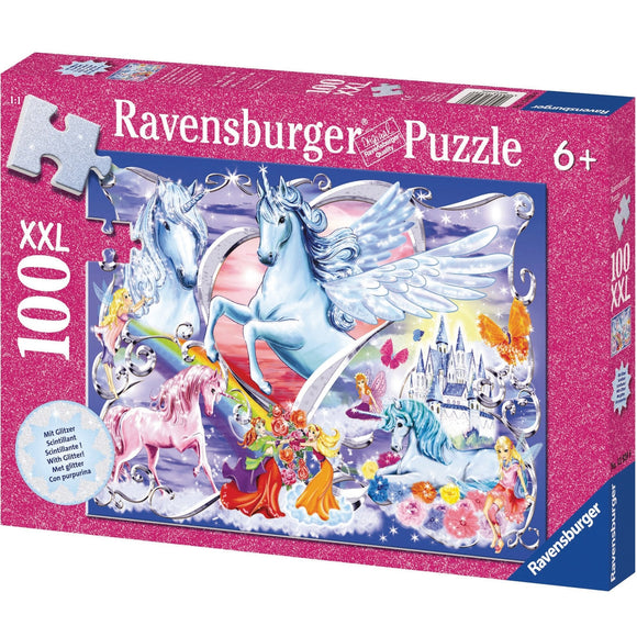 Ravensburger Amazing Unicorns Puzzle GLITTER 100pc-RB13928-6-Animal Kingdoms Toy Store