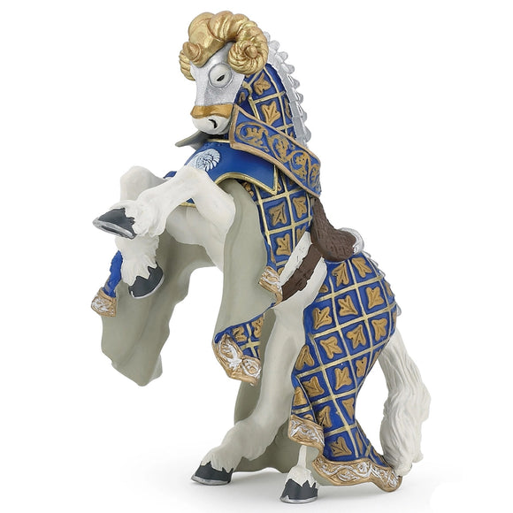 Papo Blue Weapon Master Ram Horse-39914-Animal Kingdoms Toy Store