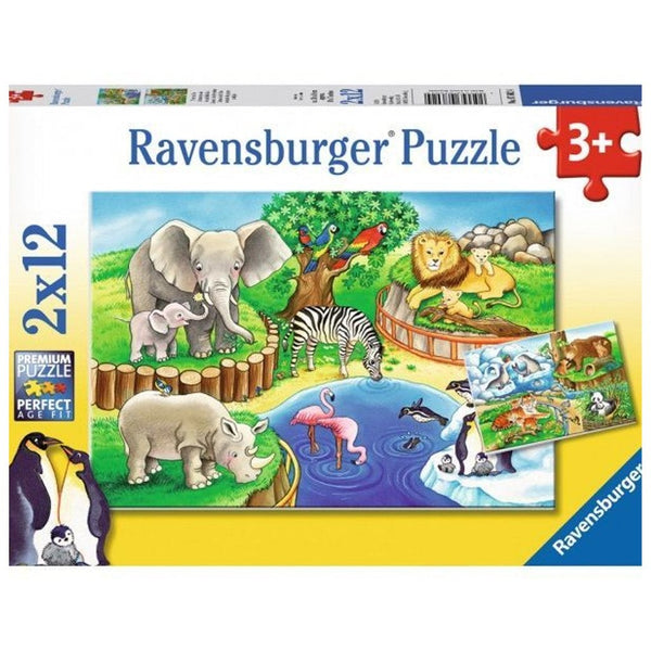 Ravensburger Animals In The Zoo Puzzle 2x12pc-RB07602-4-Animal Kingdoms Toy Store