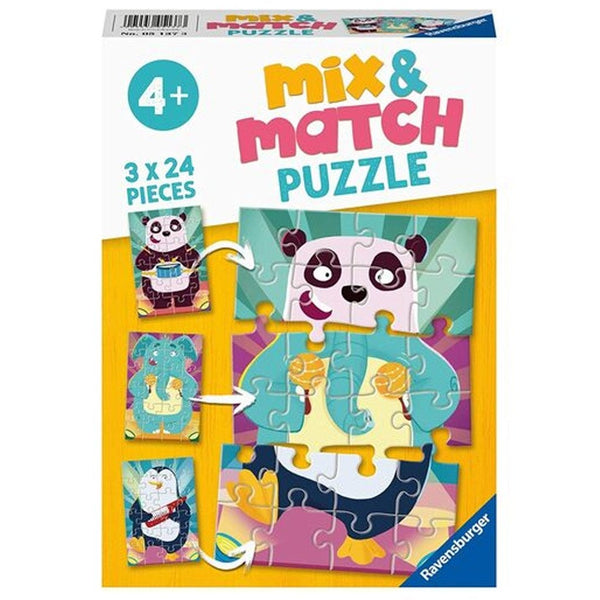 Ravensburger Animals Rock! Mix & Match Puzzle 3x24pc-RB05137-3-Animal Kingdoms Toy Store