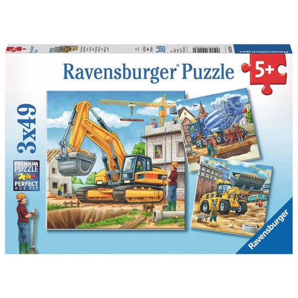 Ravensburger Construction Vehicle 3x49pc Puzzle-RB09226-0-Animal Kingdoms Toy Store