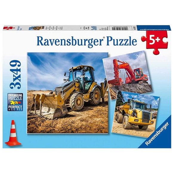 Ravensburger Digger at Work! Puzzle 3x49pc-RB05032-1-Animal Kingdoms Toy Store