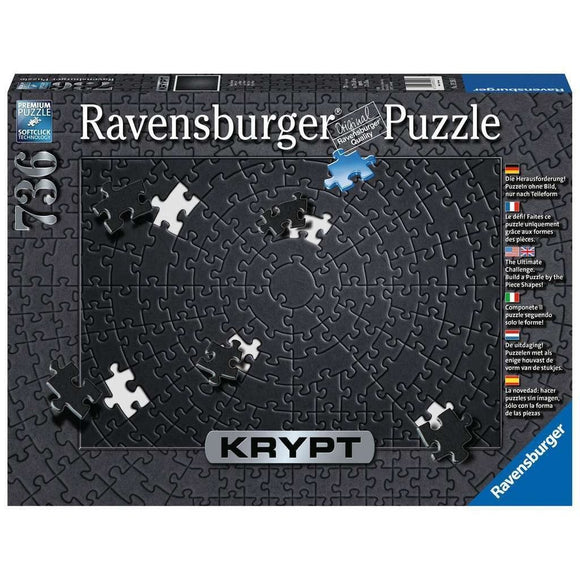 Ravensburger KRYPT Black Spiral Puzzle 736pc-RB15260-5-Animal Kingdoms Toy Store