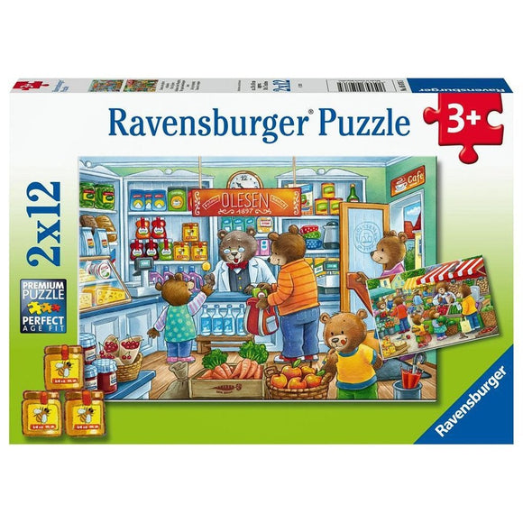 Ravensburger Lets go Shopping 2x12pc-RB05096-5-Animal Kingdoms Toy Store