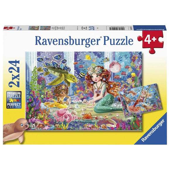Ravensburger Mermaid Tea Party Puzzle 2x24pc-RB05147-2-Animal Kingdoms Toy Store