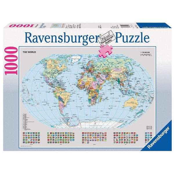 Ravensburger Puzzle Political World Map 1000pc-RB15652-8-Animal Kingdoms Toy Store