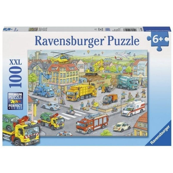 Ravensburger Puzzle Vehicles in the city 100 pc-RB10558-8-Animal Kingdoms Toy Store