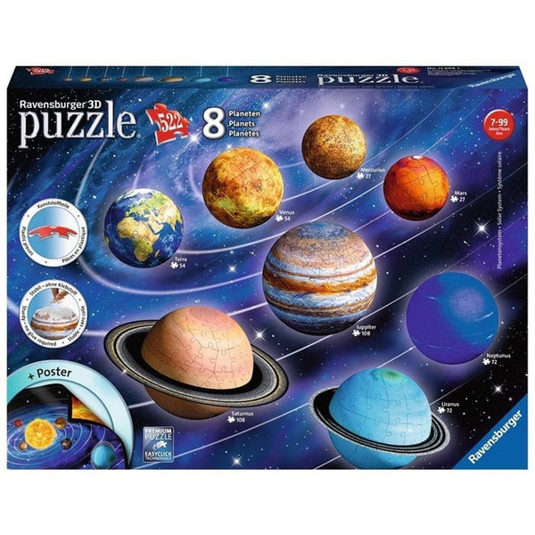Ravensburger Solar System 8 Planets 3D Puzzle 522pc-RB11668-3-Animal Kingdoms Toy Store