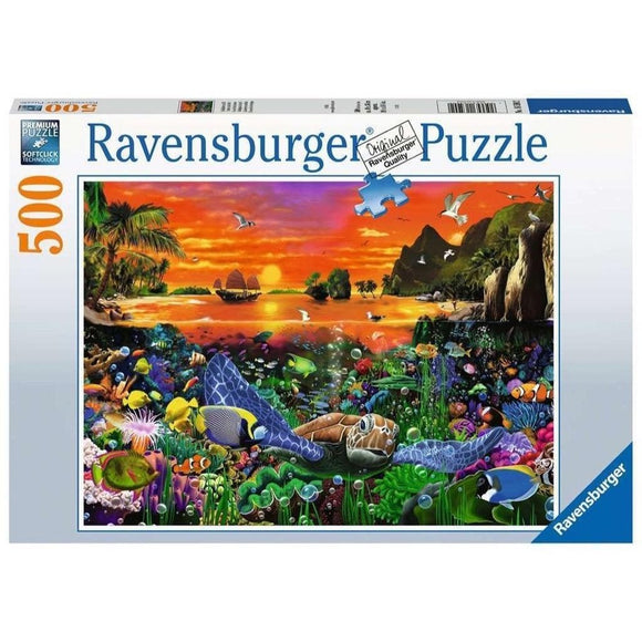 Ravensburger Turtle in the Reef Puzzle 500pc-RB16590-2-Animal Kingdoms Toy Store