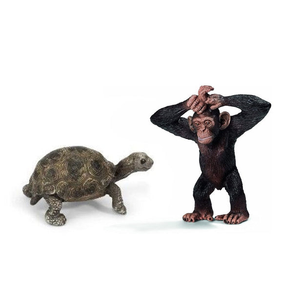 Wild Life Babies - Tortoise and Chimpanzee-21040-Animal Kingdoms Toy Store