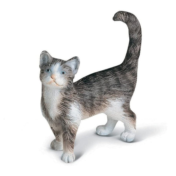 Schleich Standing Cat Grey-13122-Animal Kingdoms Toy Store