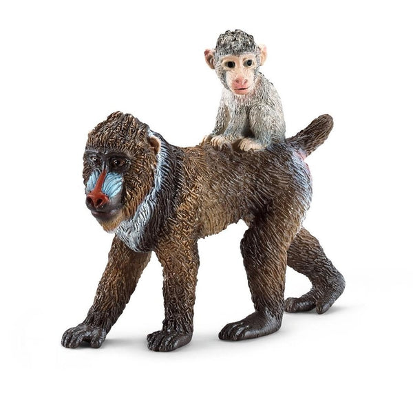Schleich Female Mandrill with Baby-14716-Animal Kingdoms Toy Store