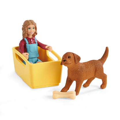 Schleich Farm World Puppy Wagon Ride-42543-Animal Kingdoms Toy Store