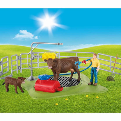 Schleich Happy Cow Wash-42529-Animal Kingdoms Toy Store