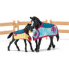 Schleich Horse Stall with Mare and Foal