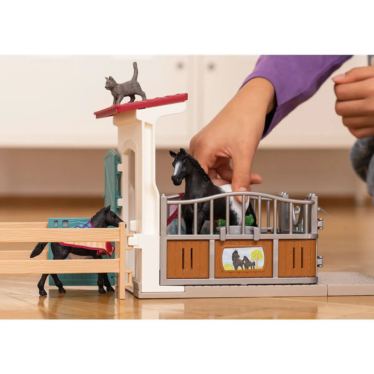 Schleich Horse Stall with Mare and Foal