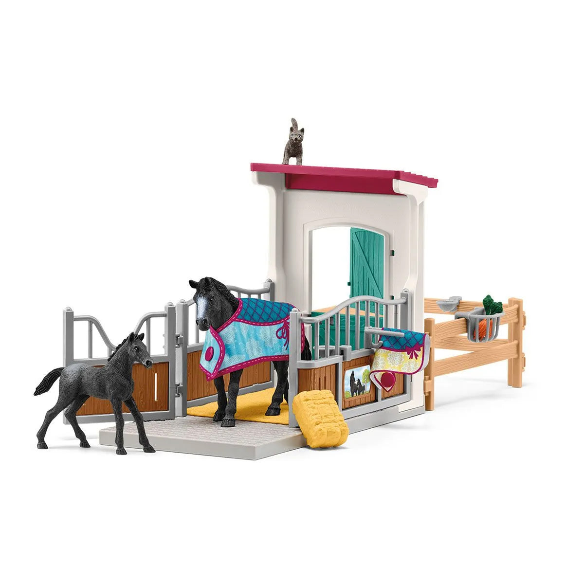 Schleich Horse Stall with Mare and Foal