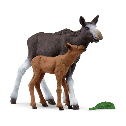 Schleich Moose Cow with Calf