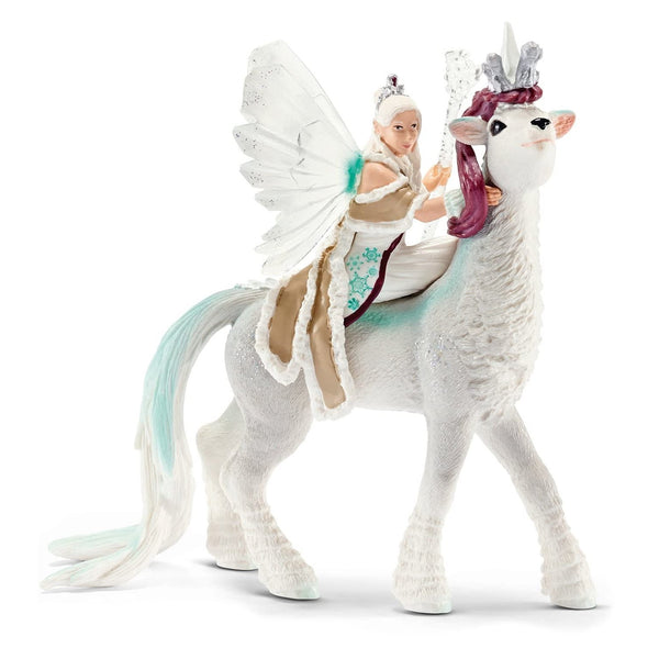 Schleich Sunaya Ice Elf Queen and Unicorn-70471-Animal Kingdoms Toy Store