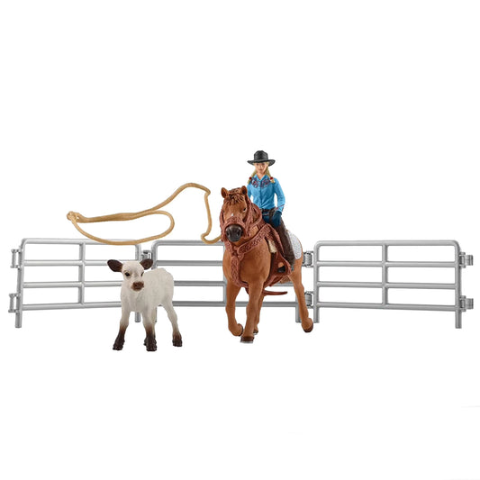 Schleich Team Roping Fun with Cowgirl