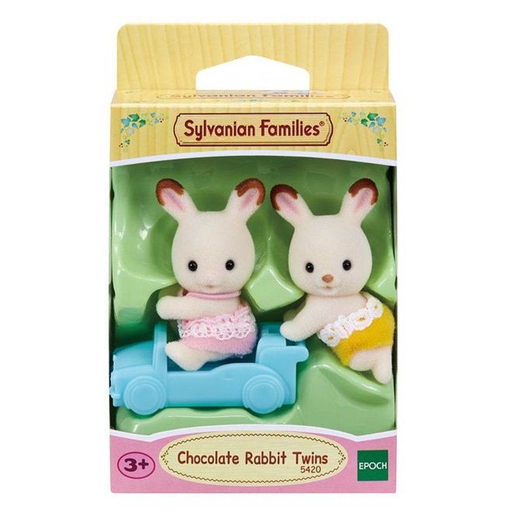 Sylvanian Families Chocolate Rabbit Twins with Ride-on-5420-Animal Kingdoms Toy Store