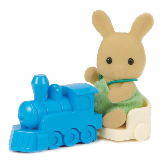 Sylvanian Families Ocher Rabbit Baby with Train-5134-Animal Kingdoms Toy Store