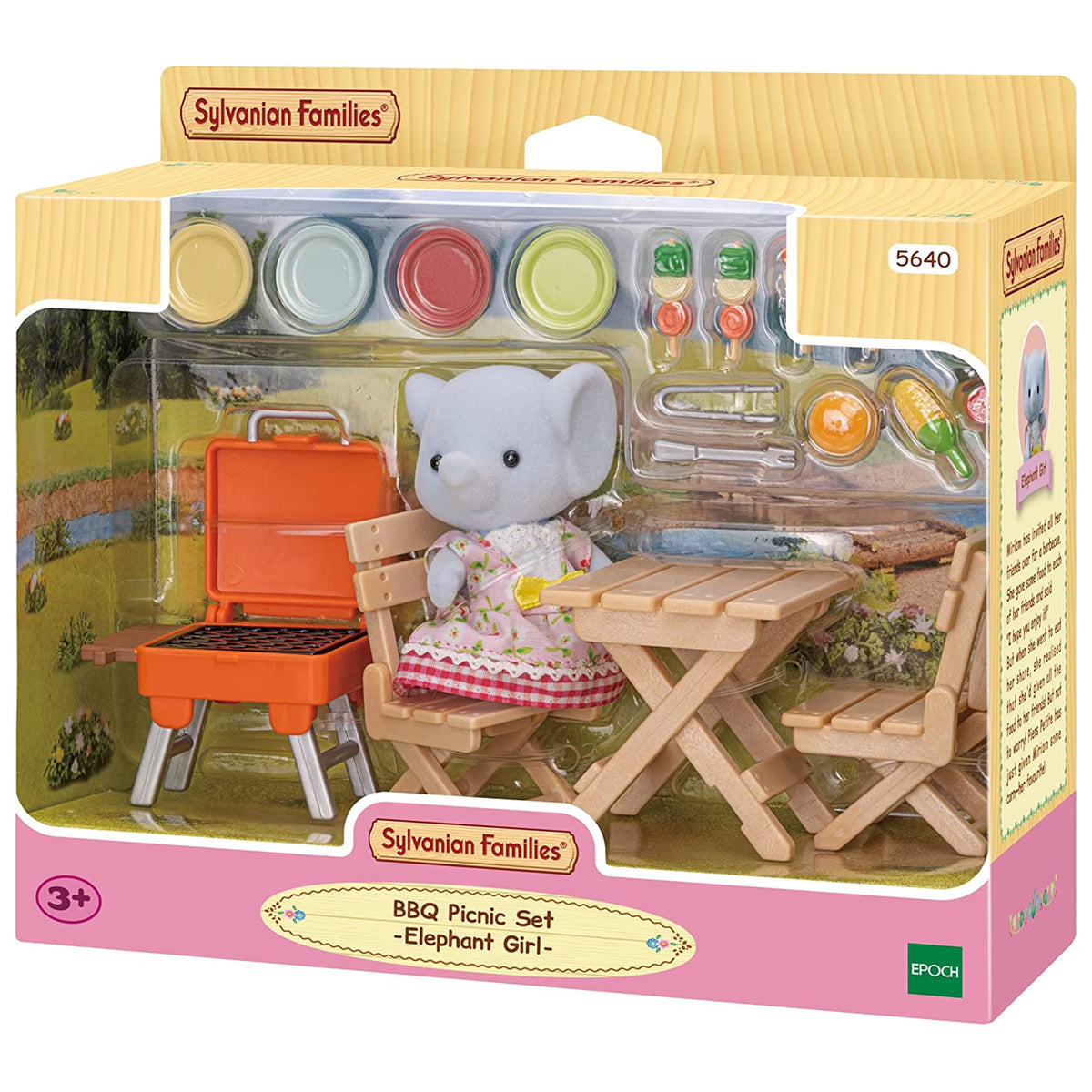 Sylvanian Families BBQ Picnic Set with Elephant Girl