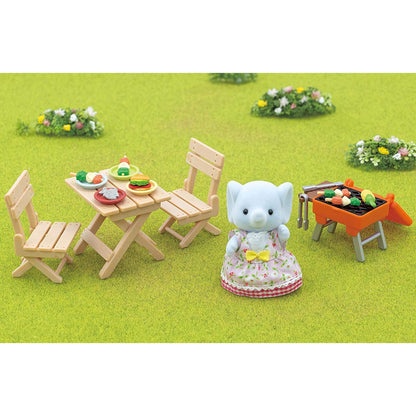 Sylvanian Families BBQ Picnic Set with Elephant Girl