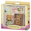 Sylvanian Families Bear Sister with TV Set-5143-Animal Kingdoms Toy Store