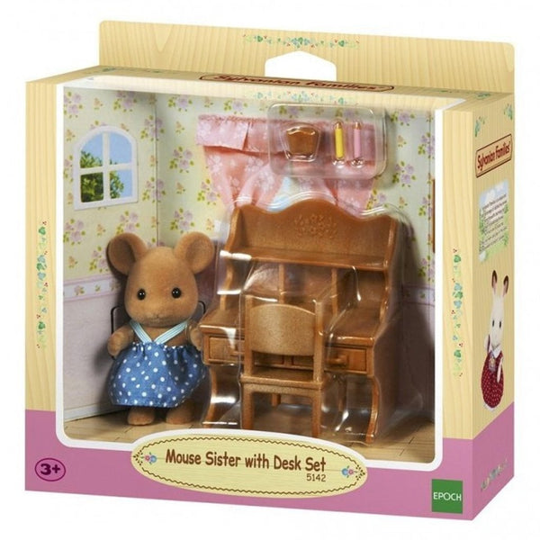 Sylvanian Families Mouse Sister Toy with Desk­ Set-5142-Animal Kingdoms Toy Store