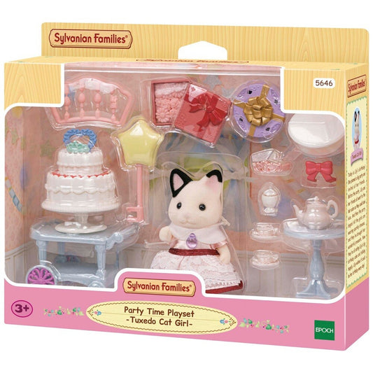 Sylvanian Families Party Time Playset Tuxedo Cat Girl