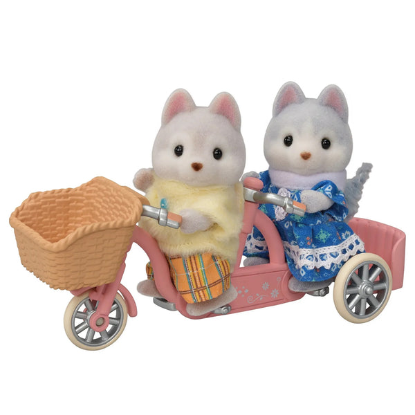 Sylvanian Families Tandem Cycling Set Husky Sister And Brother