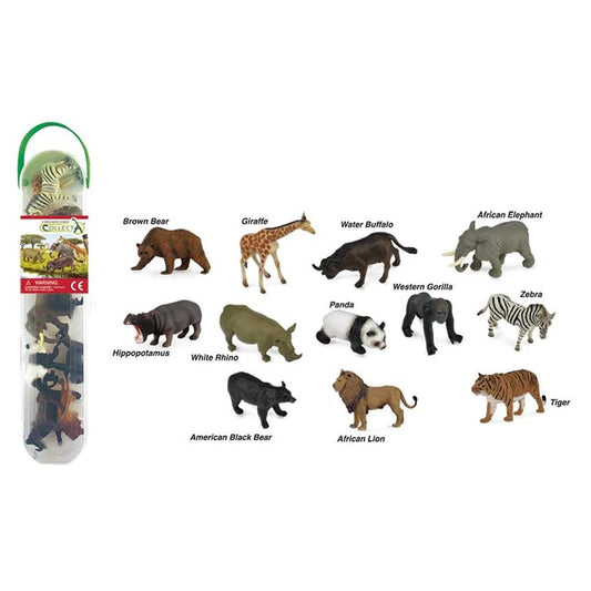 CollectA Mini Wild Animals Tube 12 Piece-89A1105-Animal Kingdoms Toy Store