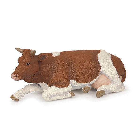 Papo Lying Simmental Cow-51151-Animal Kingdoms Toy Store