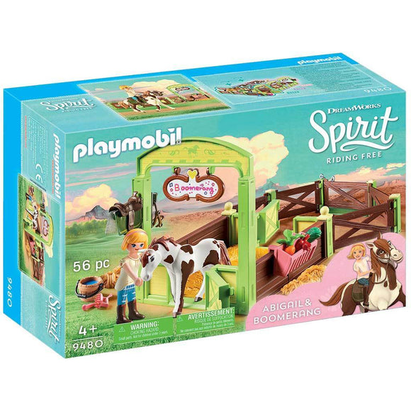 Playmobil DreamWorks Spirit Riding Free Abigail & Boomerang with Horse Stall-909480-Animal Kingdoms Toy Store