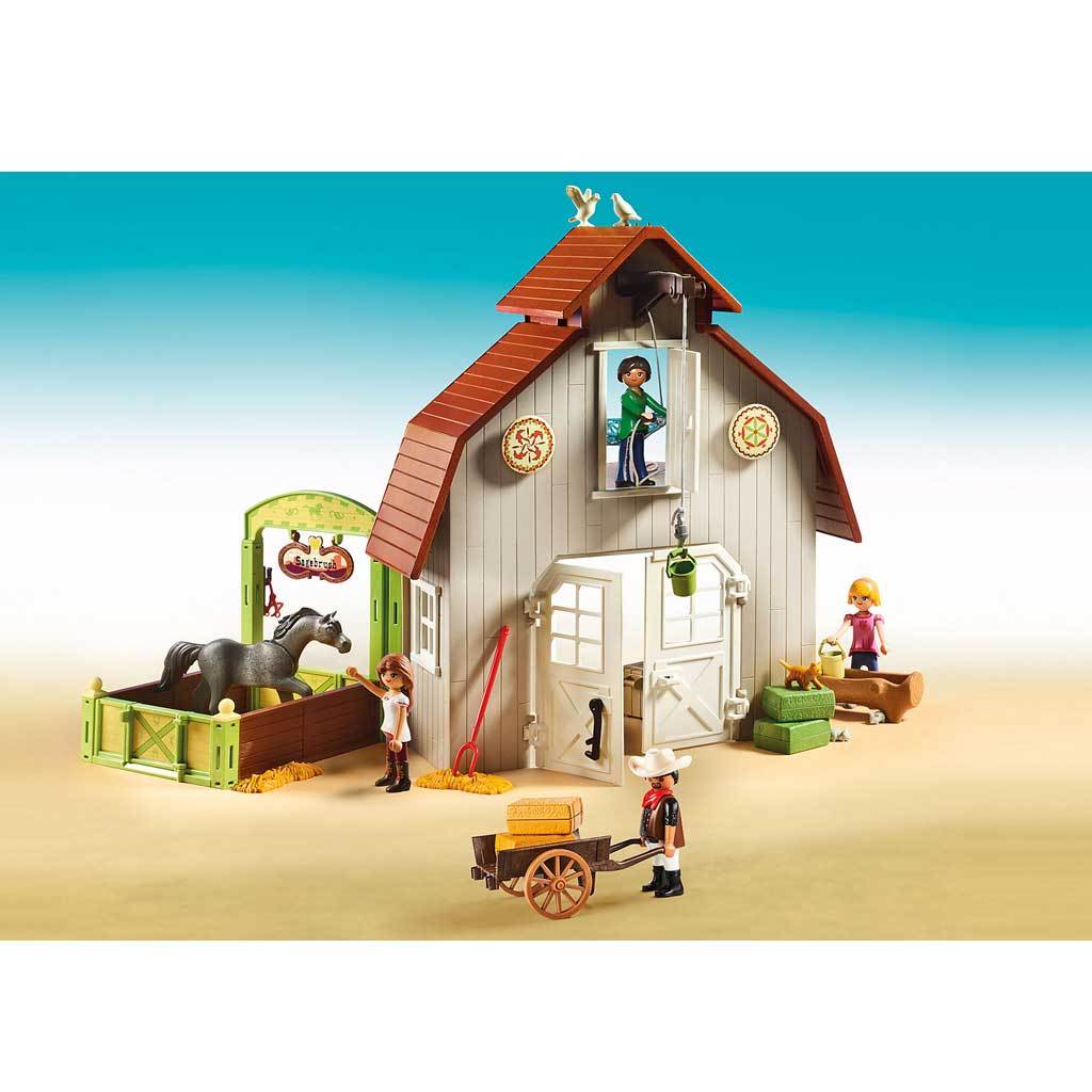  Playmobil DreamWorks Spirit Lucky & Spirit with Horse Stall  Playset : Toys & Games