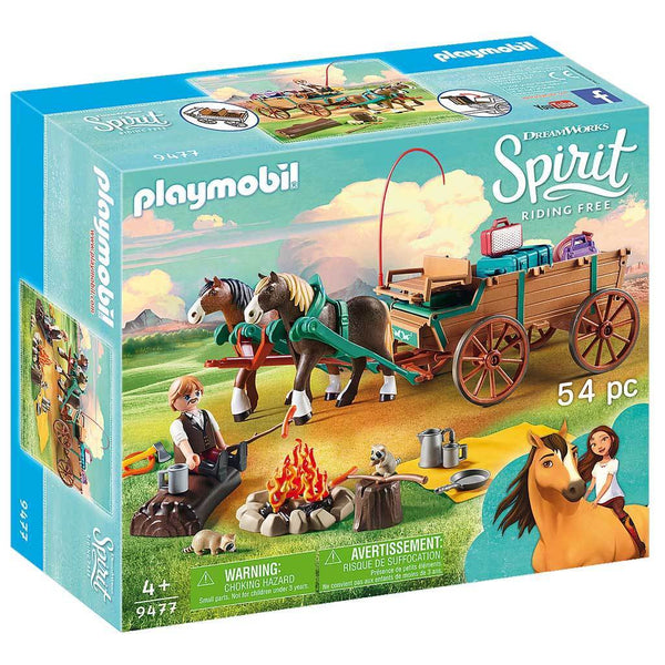 Playmobil DreamWorks Spirit Riding Free Lucky's Dad and Wagon-909477-Animal Kingdoms Toy Store