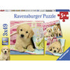 Ravensburger Cute Puppy Dogs Puzzle 3x49pc-RB08065-6-Animal Kingdoms Toy Store