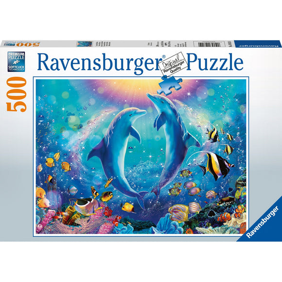 Ravensburger Dancing Dolphins Puzzle 500pc-RB14811-0-Animal Kingdoms Toy Store