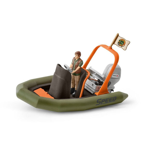 Schleich Dinghy with Ranger-42352-Animal Kingdoms Toy Store