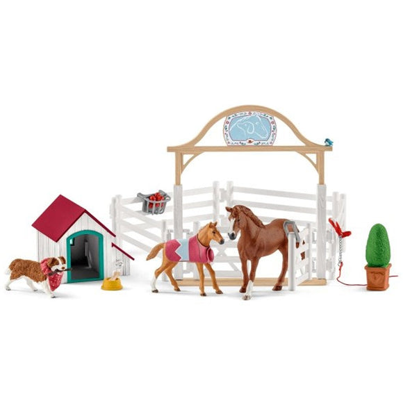 Schleich Hannah's Guest Horses with Ruby the Dog-42458-Animal Kingdoms Toy Store