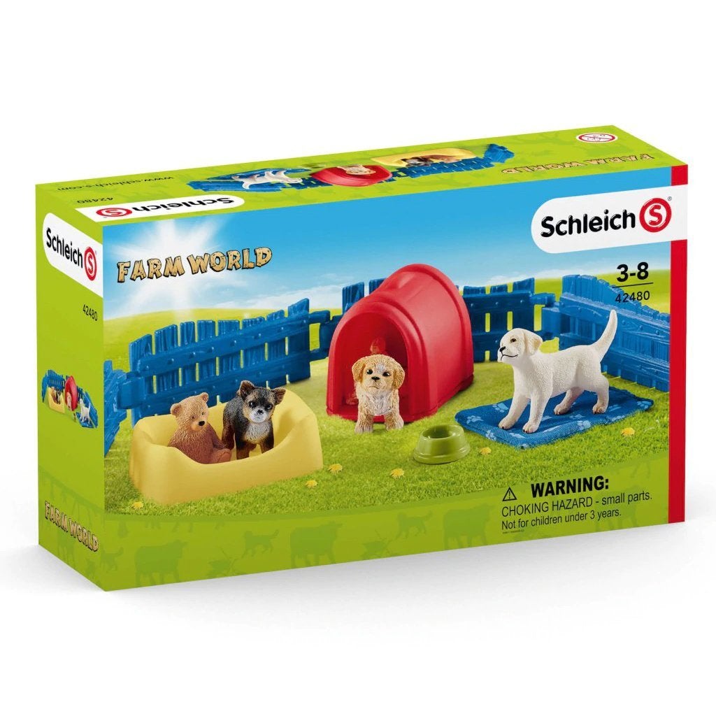 Schleich Puppy Pen-42480-Animal Kingdoms Toy Store