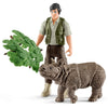 Schleich Ranger with Rhino-42428-Animal Kingdoms Toy Store